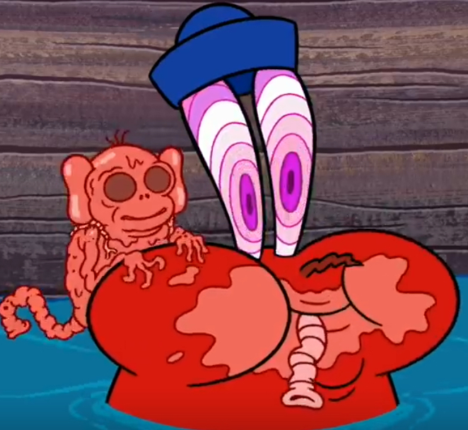 Mr. Krabs w/ Chum Monkey Blank Meme Template