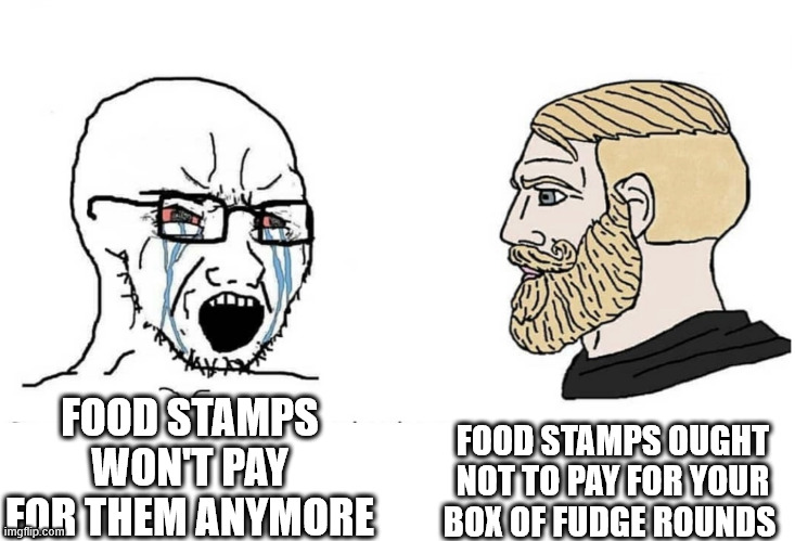 FOOD STAMP FUDGE ROUNDS | FOOD STAMPS OUGHT NOT TO PAY FOR YOUR BOX OF FUDGE ROUNDS; FOOD STAMPS WON'T PAY FOR THEM ANYMORE | image tagged in food stamp fudge rounds | made w/ Imgflip meme maker