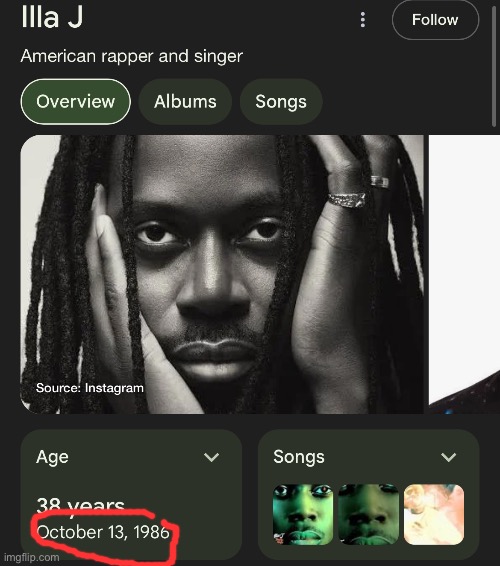 i just looked up j dillas brother and we have the same birthday lmfao | made w/ Imgflip meme maker