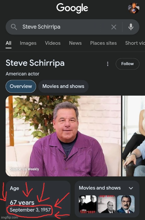 (inspired by foxed post) I have the same birthday as this guy (he's in Sopranos) | made w/ Imgflip meme maker
