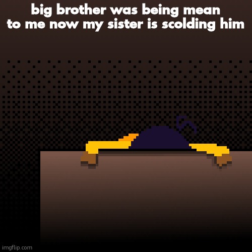 life. | big brother was being mean to me now my sister is scolding him | image tagged in life | made w/ Imgflip meme maker