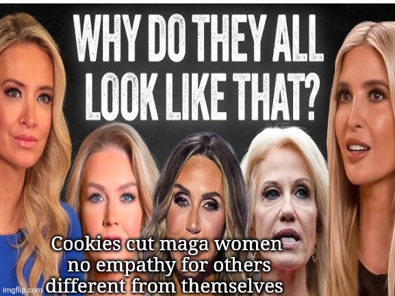 Cookies cut maga women
 no empathy for others different from themselves | made w/ Imgflip meme maker