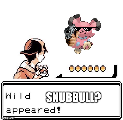 That’s not a Pokémon… | SNUBBULL? | image tagged in blank wild pokemon appears | made w/ Imgflip meme maker