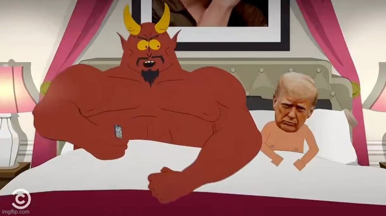 SAtan and Sad Trump | image tagged in satan and sad trump | made w/ Imgflip meme maker