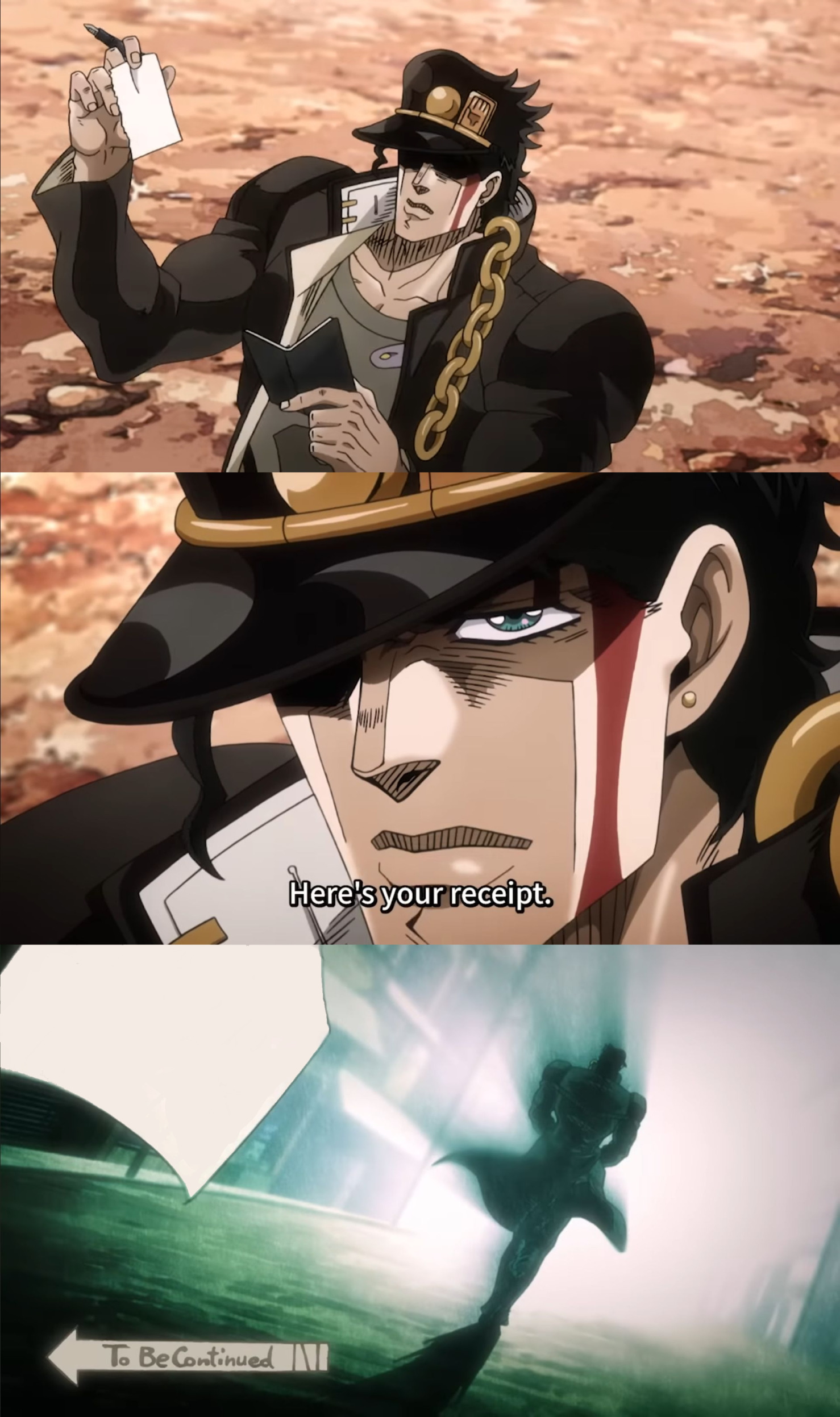 Jotaro receipt Blank Meme Template
