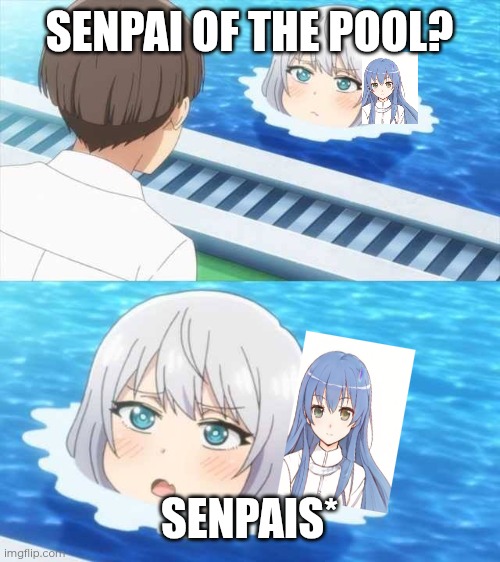 Senpai Of The Pool | SENPAI OF THE POOL? SENPAIS* | image tagged in senpai of the pool | made w/ Imgflip meme maker