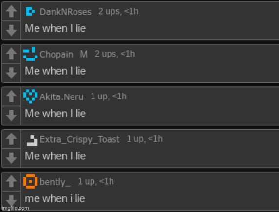 Me when I lie | image tagged in me when i lie | made w/ Imgflip meme maker