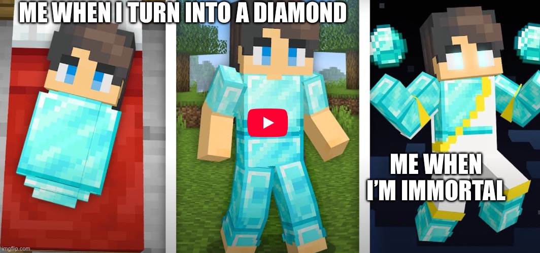 Diamond Chip | ME WHEN I TURN INTO A DIAMOND; ME WHEN I’M IMMORTAL | image tagged in diamond chip | made w/ Imgflip meme maker