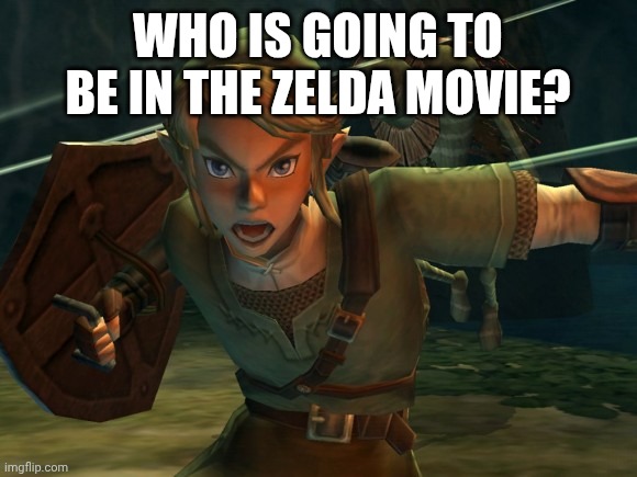 Link Legend of Zelda Yelling | WHO IS GOING TO BE IN THE ZELDA MOVIE? | image tagged in link legend of zelda yelling | made w/ Imgflip meme maker