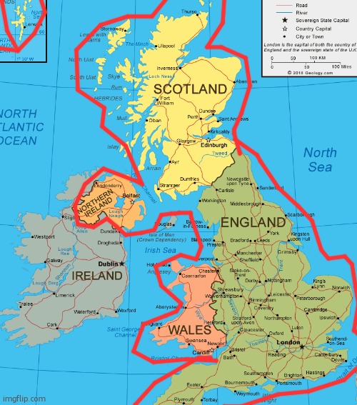 on your next flight, ask the pilot to steer clear from uk airspace (in red) | image tagged in uk | made w/ Imgflip meme maker