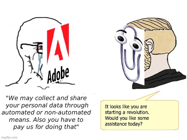 Join the movement. Become a clippy today | image tagged in memes,funny,clippy,adobe | made w/ Imgflip meme maker