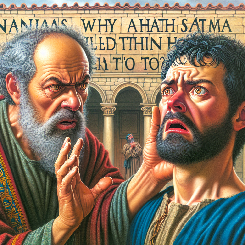 Peter said, Ananias, why hath Satan filled thine heart to lie Blank Meme Template