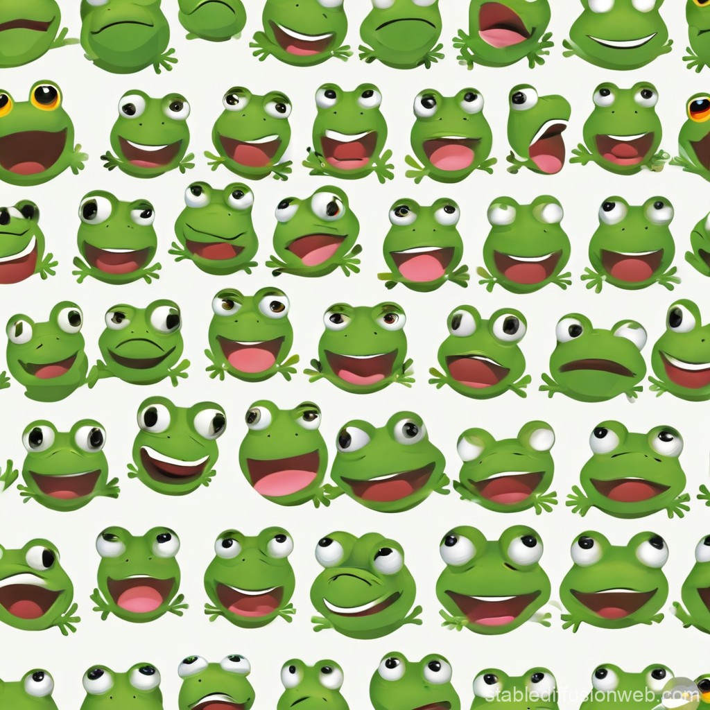 52 frogs emoji Blank Meme Template