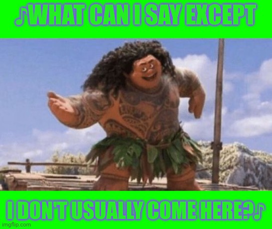What Can I Say Except X? | ♪WHAT CAN I SAY EXCEPT I DON'T USUALLY COME HERE?♪ | image tagged in what can i say except x | made w/ Imgflip meme maker