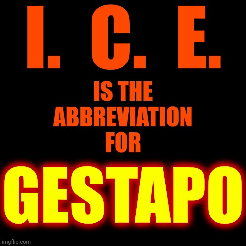 EVERYONE Predicted That The Convicted Rapist Nazi Would Appoint Rapists And Nazis 2 His DEPLORABLE Administration.  EVERYONE! | I.  C.  E. GESTAPO; IS THE
ABBREVIATION
FOR | image tagged in memes,maga,ice,maga gestapo,trump is a convicted rapist,wake up | made w/ Imgflip meme maker