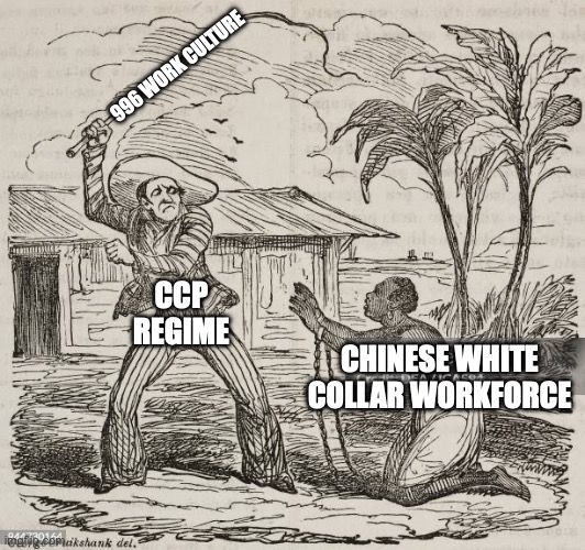 Getting a job in China be like | 996 WORK CULTURE; CCP REGIME; CHINESE WHITE COLLAR WORKFORCE | image tagged in china,slavery,human rights,relatable | made w/ Imgflip meme maker