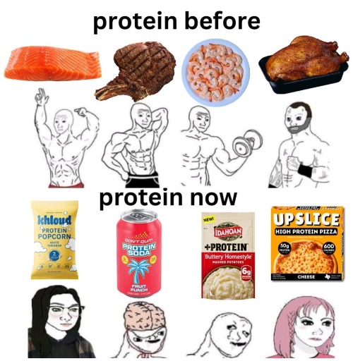 Protein Before & After | image tagged in protein | made w/ Imgflip meme maker