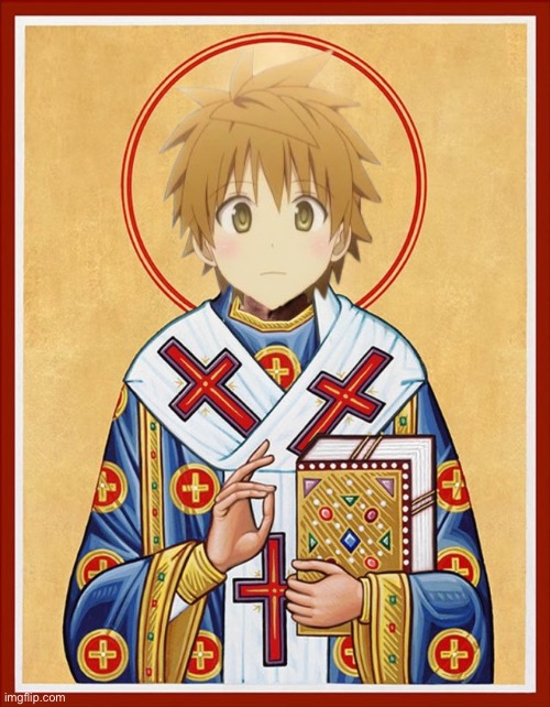 Saint Rito Yuuki | image tagged in saint fauci,to love ru,anime | made w/ Imgflip meme maker