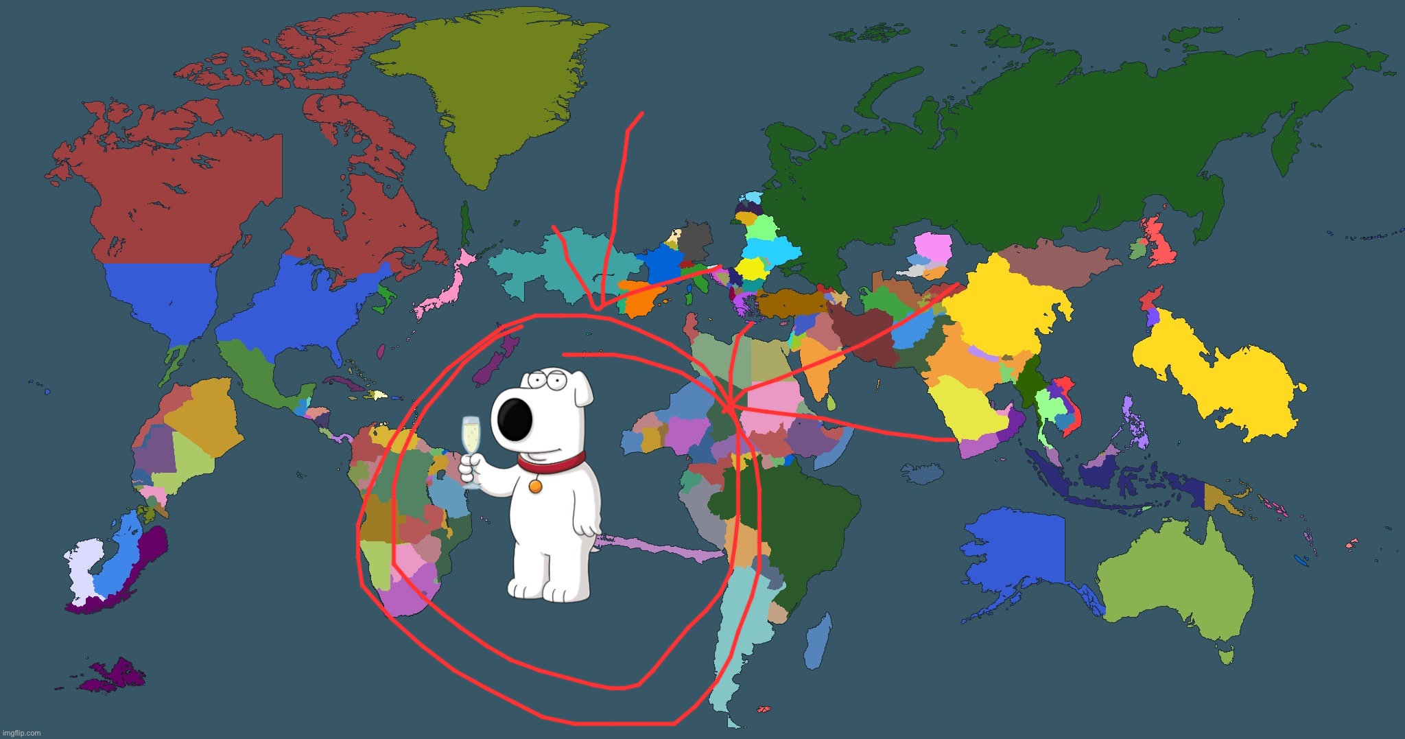 World map, nothing wr- HOLY FUCK BRIAN GRIFFIN FAMILY GUY!!!! | image tagged in i put the new forgis on the jeep i trap until the bloody bottoms | made w/ Imgflip meme maker