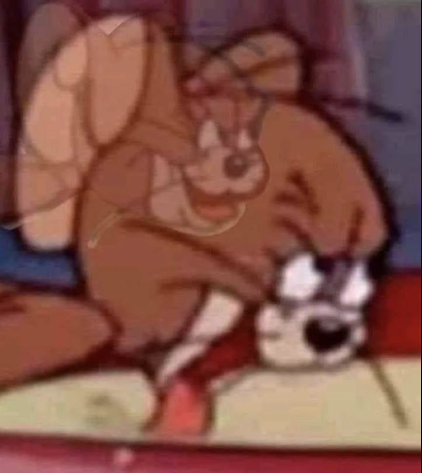 Thirsty Jerry Drinks Milk While Staring Blank Meme Template