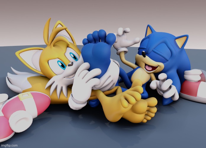 Tails Tickling Sonic | image tagged in tails tickling sonic | made w/ Imgflip meme maker