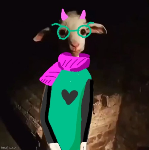 Ralsei made with Imgflip draw tool | image tagged in standing goat | made w/ Imgflip meme maker