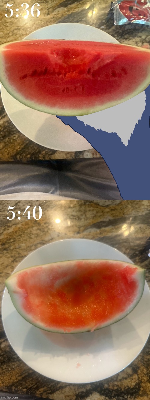 Credit: me eating watermelon || Oc: Rouen by Eipril Foss || drawn by me :3 | made w/ Imgflip meme maker