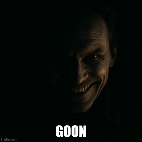 evil grin with light and dark | GOON | image tagged in evil grin with light and dark | made w/ Imgflip meme maker