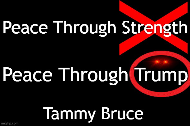 POTUS Donald J. Trump | Peace Through Strength; Peace Through Trump; Tammy Bruce | image tagged in donald trump,quote,tammy bruce,peace,world peace,leadership | made w/ Imgflip meme maker