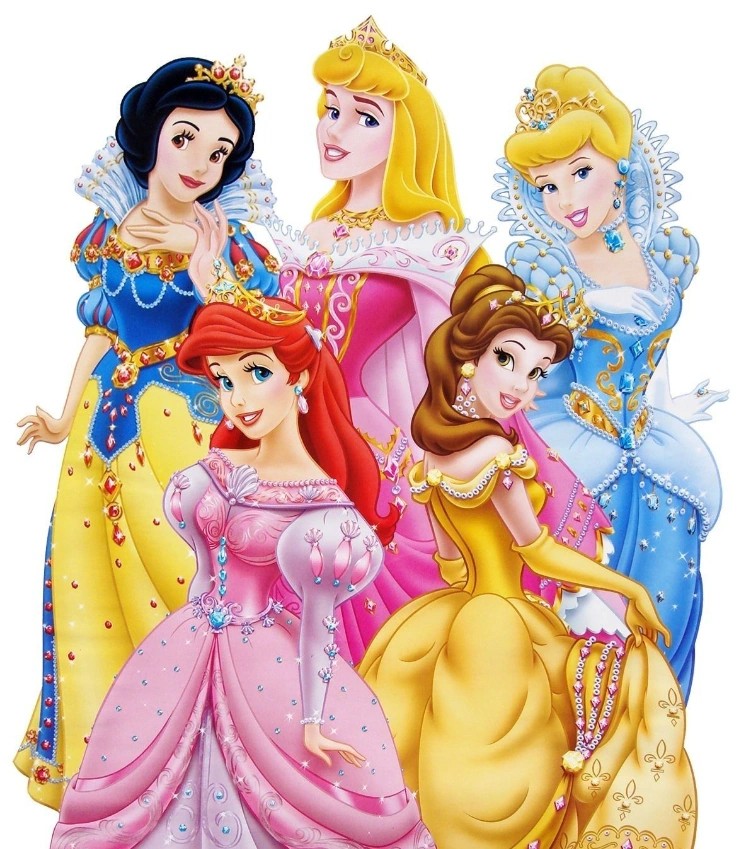 Disney Princesses Wearing Golden Crown Blank Meme Template