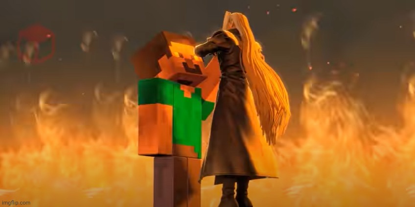 Steve choking Sephiroth | image tagged in steve choking sephiroth | made w/ Imgflip meme maker