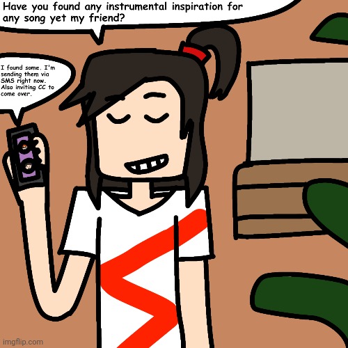 Annalise calling MC | image tagged in annalise,mc,album,studio session | made w/ Imgflip meme maker