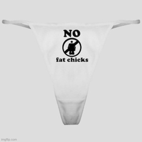 No Fat Chicks Thong | image tagged in no fat chicks thong | made w/ Imgflip meme maker