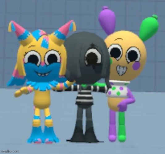 The Circus Trio.mp3 | image tagged in blot,looey,yatta,dandy's world,the circus troupe | made w/ Imgflip meme maker