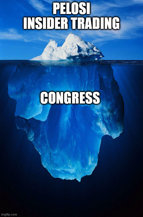 The STOCK Act is a joke... | PELOSI INSIDER TRADING; CONGRESS | image tagged in iceberg,inconclusive says ethics committee,pelosi,crooked career politicians | made w/ Imgflip meme maker