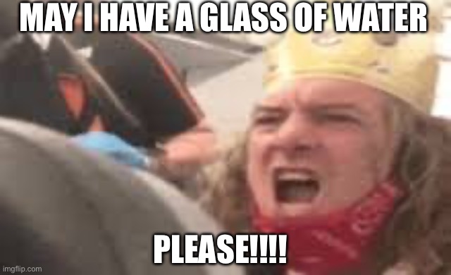 I want my water | MAY I HAVE A GLASS OF WATER; PLEASE!!!! | image tagged in burger king | made w/ Imgflip meme maker