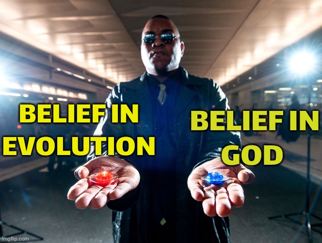 Belief In Evolution | BELIEF IN
GOD; BELIEF IN
EVOLUTION | image tagged in pick one,god,anti-religion,evolution,planets,ancient aliens | made w/ Imgflip meme maker