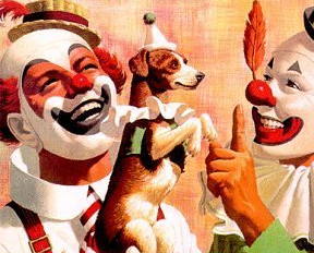 Clowns with dog Blank Meme Template