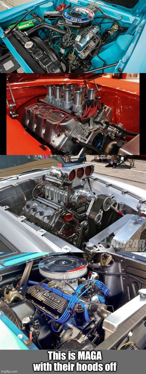 This must be what Crockett means. No EV‘s but taking off the hoods to show raw horsepower. | This is MAGA with their hoods off | image tagged in crockett,hoods,horsepower,maga | made w/ Imgflip meme maker