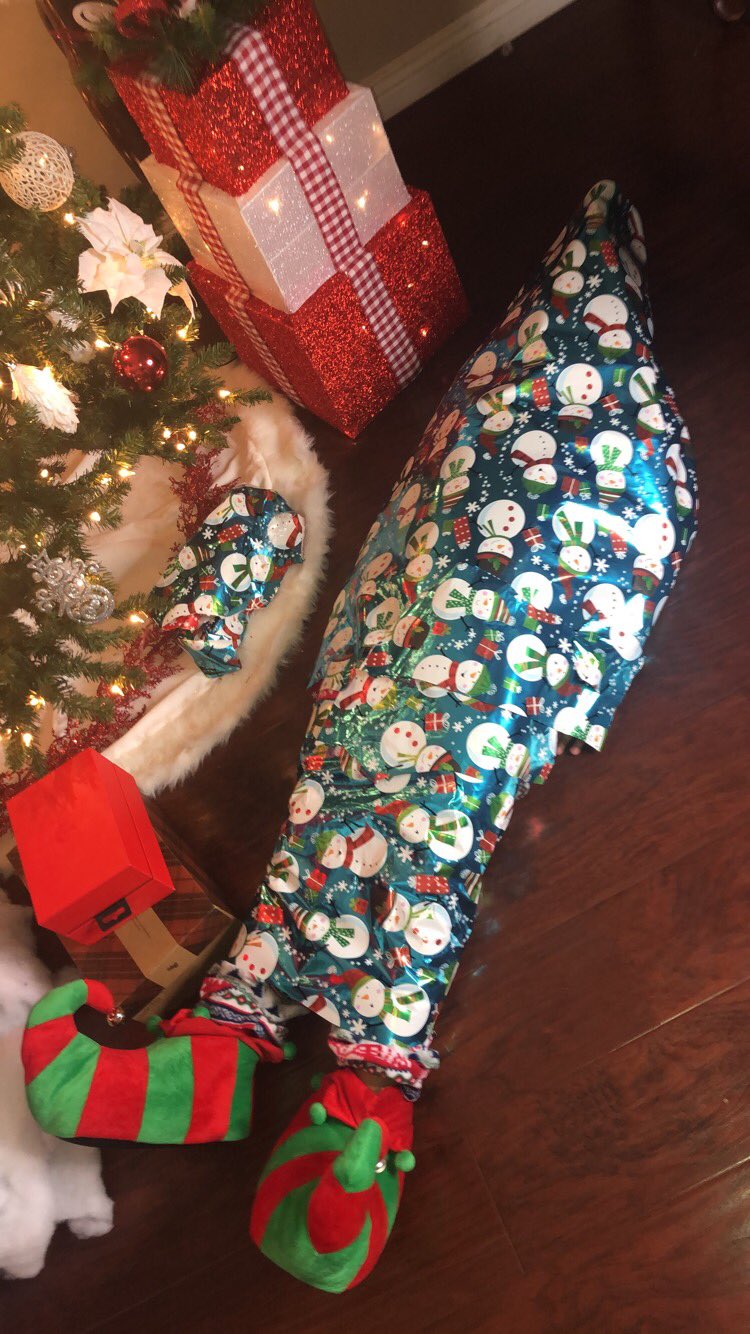 Body under Christmas tree Blank Meme Template