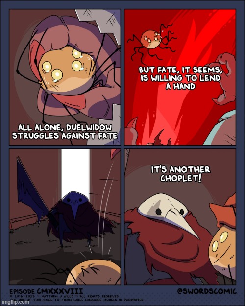 Duelwidow has been rescued! | image tagged in swords,spider,fate,monster,rescue,savior | made w/ Imgflip meme maker