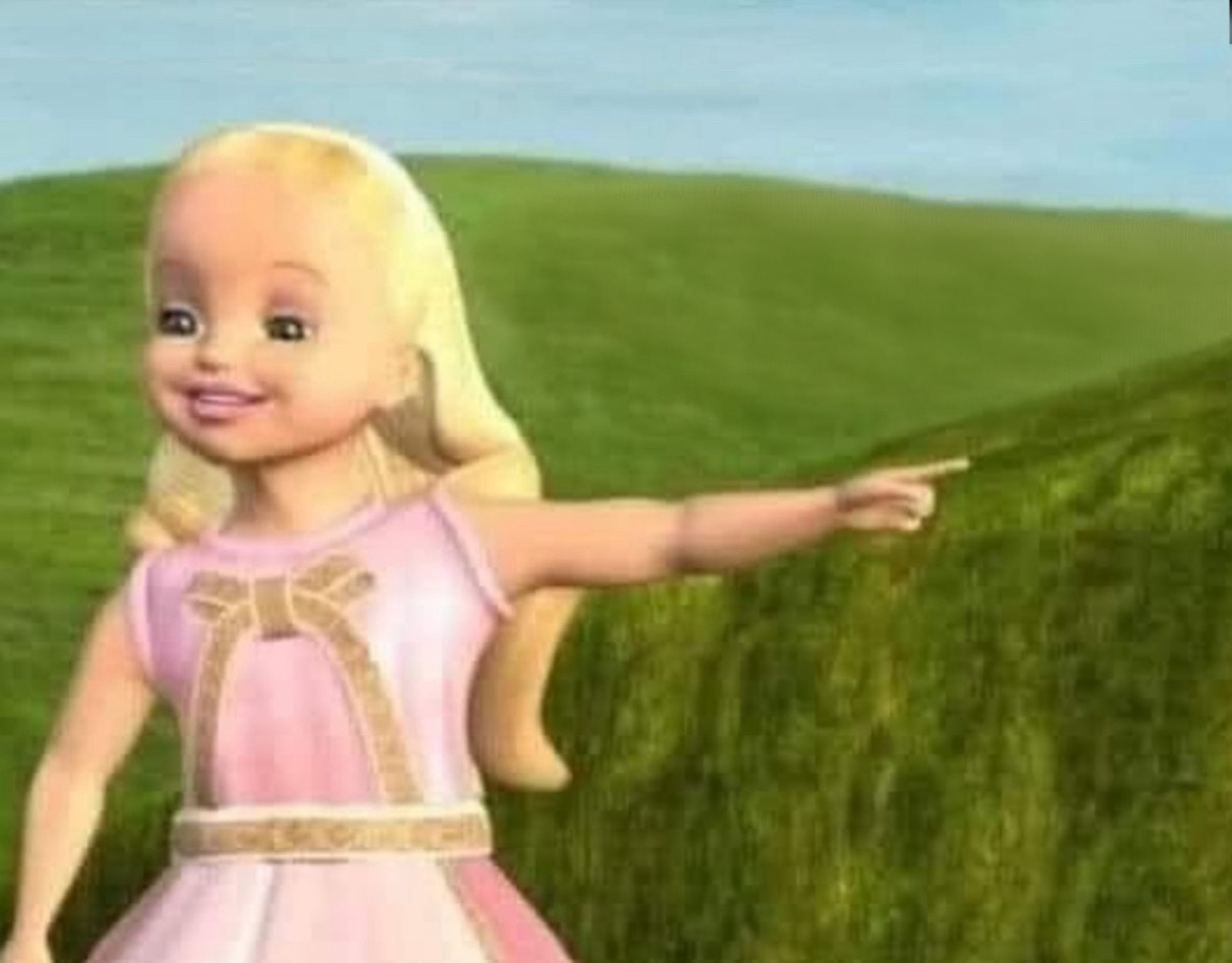 Doll pointing bitch circus that way Blank Meme Template