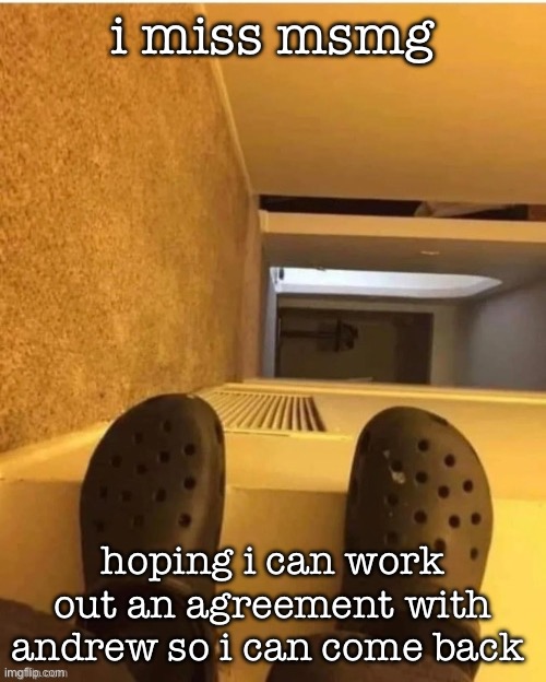 i want to apologize for what rosewater did but andrew probably blocked me | i miss msmg; hoping i can work out an agreement with andrew so i can come back | image tagged in i m gonna fall | made w/ Imgflip meme maker