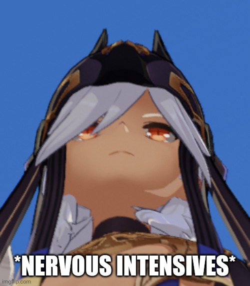 Cyno meme | *NERVOUS INTENSIVES* | image tagged in cyno meme | made w/ Imgflip meme maker