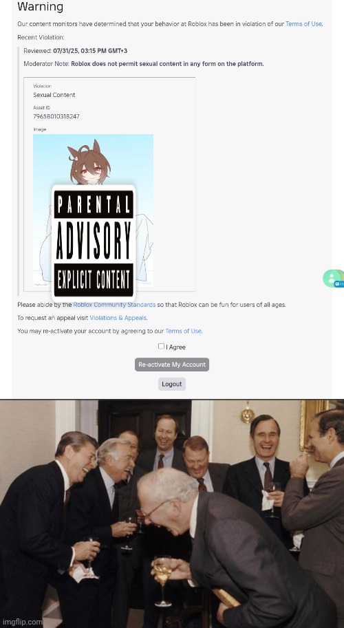 Moderation | image tagged in memes,laughing men in suits | made w/ Imgflip meme maker