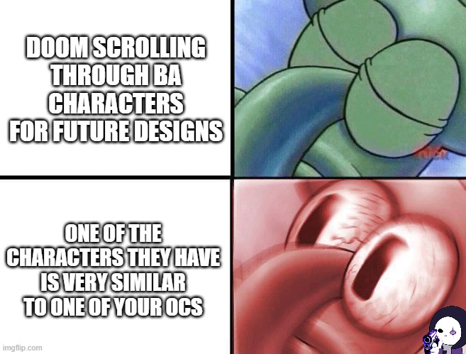 KIYOSUMI AKIRA AND INTERSTELLAR ARE THE SAME- | DOOM SCROLLING THROUGH BA CHARACTERS FOR FUTURE DESIGNS; ONE OF THE CHARACTERS THEY HAVE IS VERY SIMILAR TO ONE OF YOUR OCS | image tagged in sleeping squidward,blue archive,kiyosumi akira,interstellar | made w/ Imgflip meme maker