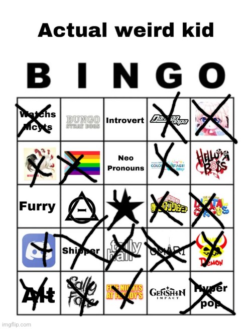 Heh.. | image tagged in actual weird kid bingo | made w/ Imgflip meme maker