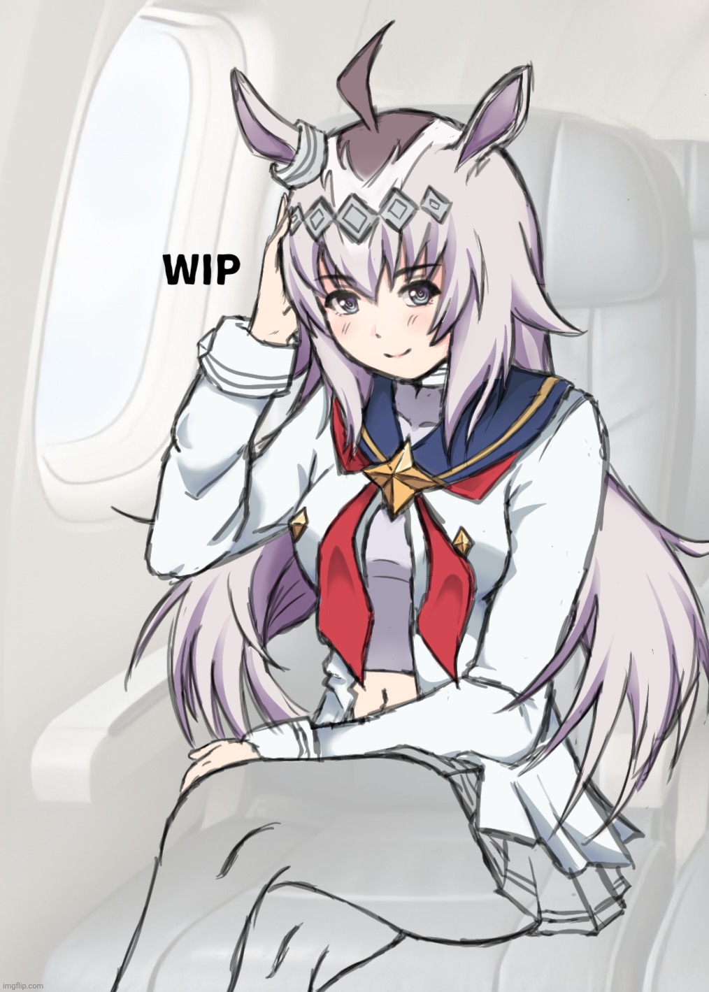 Posting a wip since i havent posted anything in like 3 weeks or something | image tagged in thisisoguricapfromumamusume,drawing | made w/ Imgflip meme maker