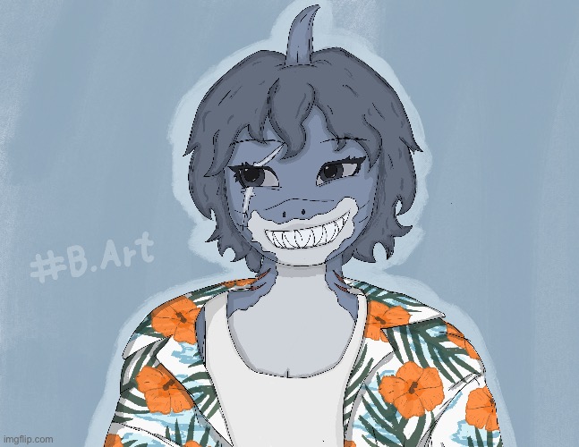 Shenny, shark-human hybrid Oc | image tagged in shark,human,girl,digital art | made w/ Imgflip meme maker