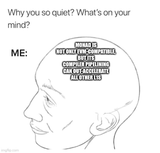 Ya | MONAD IS NOT ONLY EVM-COMPATIBLE, BUT ITS COMPILER PIPELINING CAN OUT-ACCELERATE ALL OTHER L1S | image tagged in ya | made w/ Imgflip meme maker